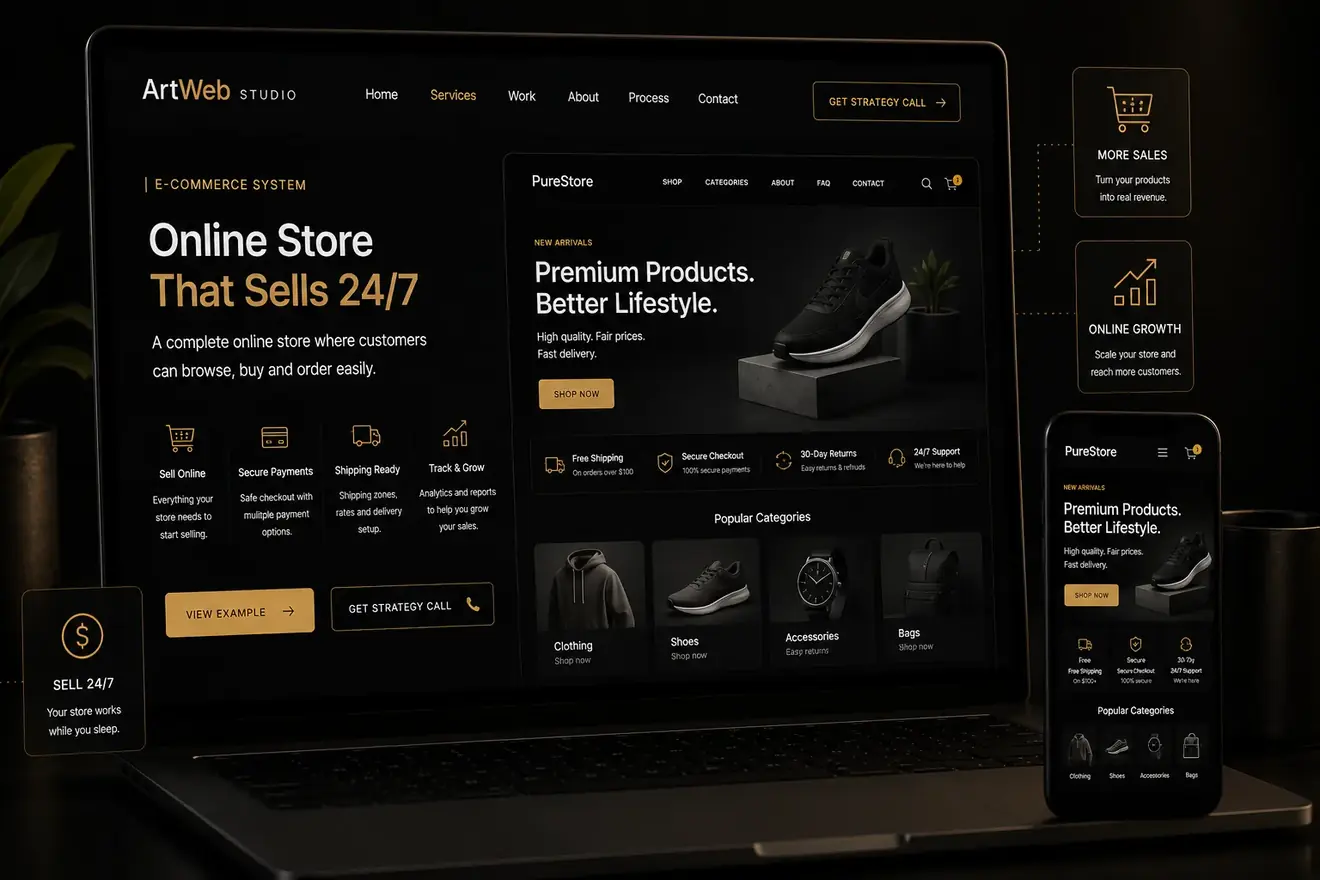 E-commerce system preview